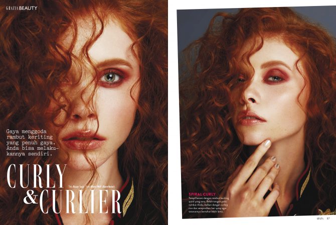 GRAZIA magazine “Curly” beauty editorial